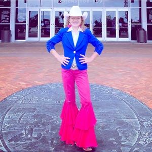 Custom made 💖Hot Pink💖 flare jeans. Size 12 youth.